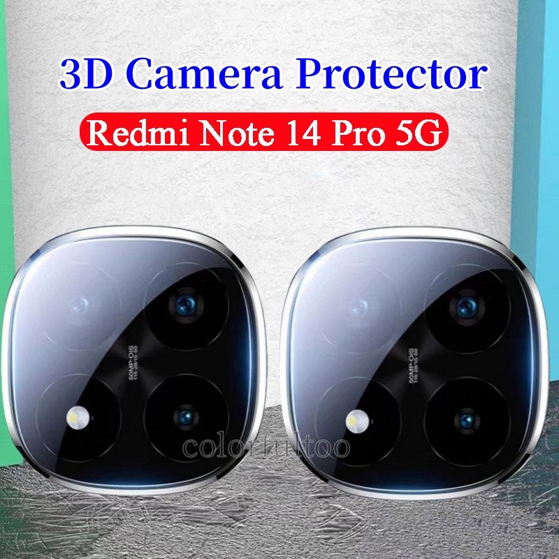 Redmi Note 14 Pro 5G Camera Protective Film For Xiaomi Redmi Note 14 Pro Plus 14Pro+ Note14Pro 4G 5G 2024 3D Curved Full Cover Camera Tempered Glass Screen Protector Back Lens Film