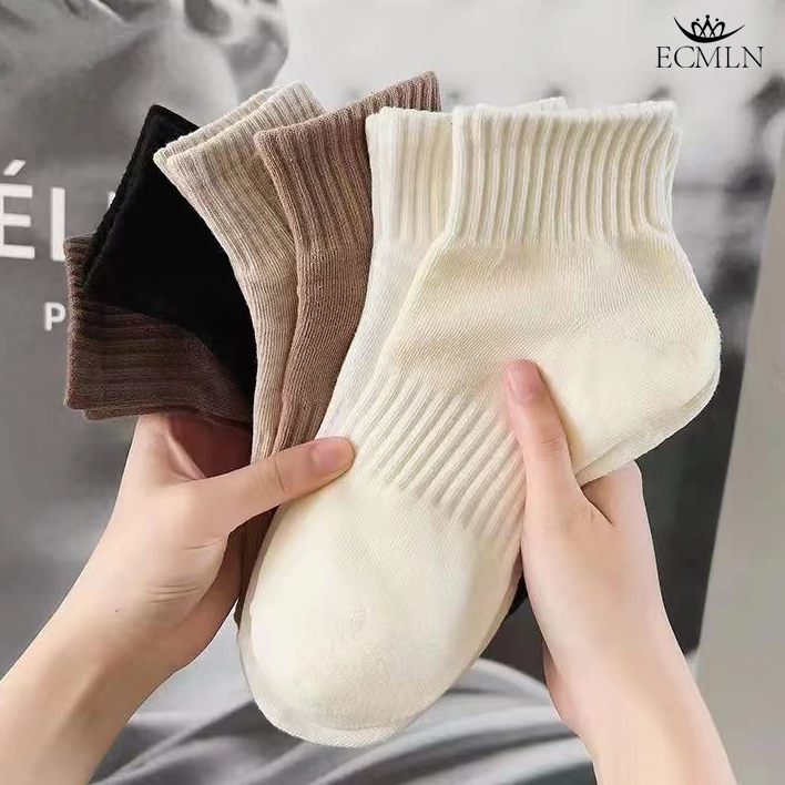 ECMLN Stripe Cotton Short Tube Socks for Unisex Breathable Sweat-absorbent Fashion Sports Socks Women Couple Ankle Socks