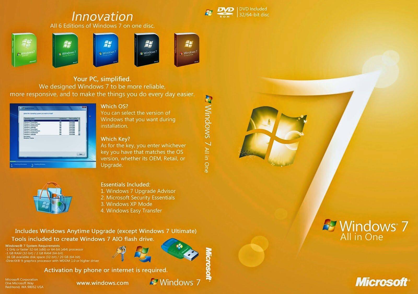 Windows 7 SP1 AIO x86 and X64 - DVD,PENDRIVE