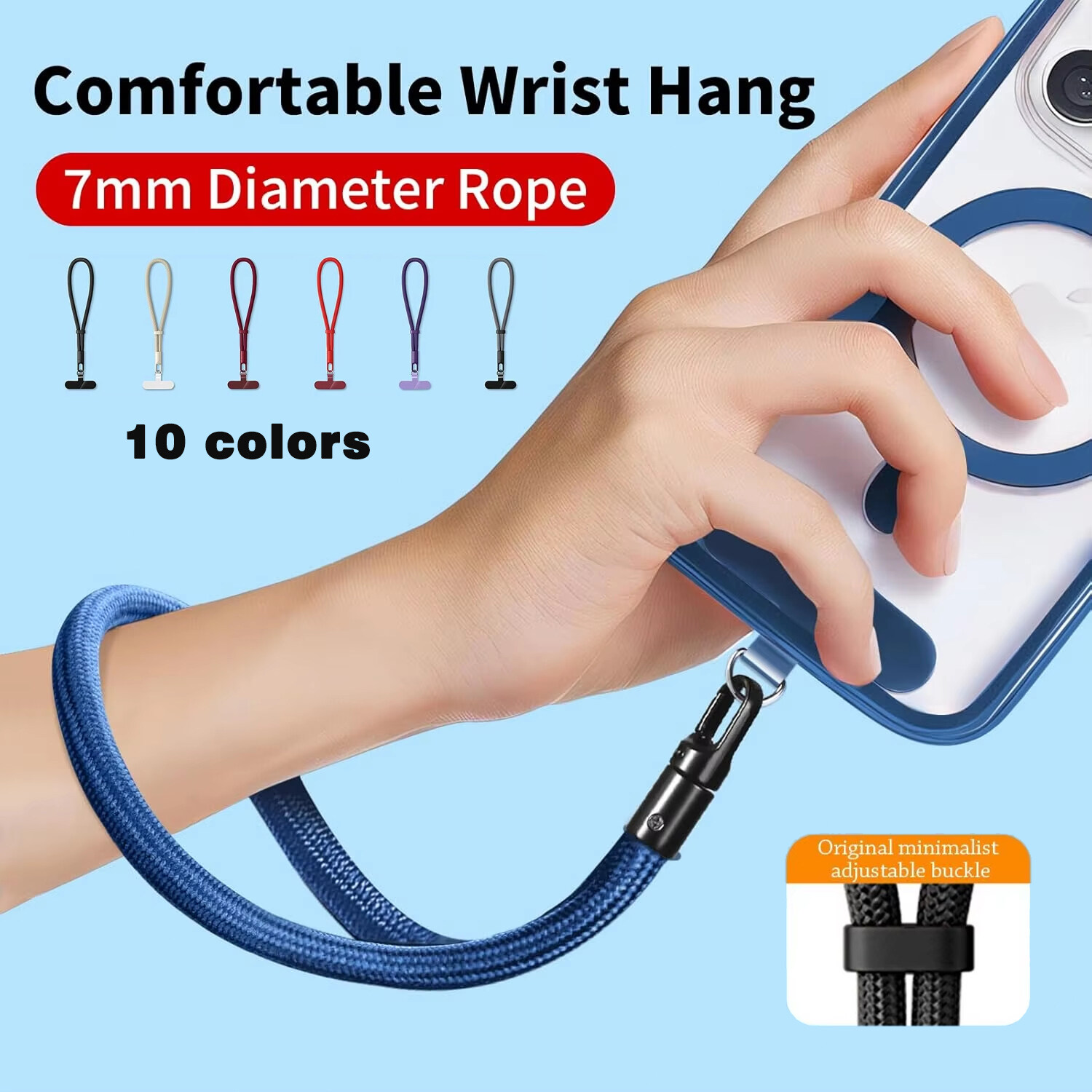 Tali pergelangan telefon bimbit universal Anti-hilang, Rantai Gantung Mudah Alih Mobile Phone Lanyard Adjustable  