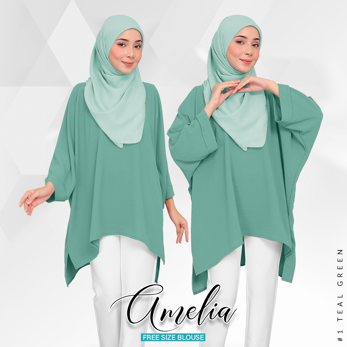 *New Arrival* Amelia Free Size Blouse for Muslimah by Modest Glam Fashion