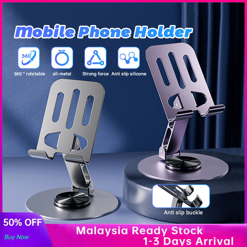 NEW 2025 Metal Alloy Mobile Phone Holder Material 360 Rotation Eight-term Regulation Support Tablet Stand Rotating Tablet Phone Holder Telescopic Desktop Stand For 4-7.9 inchs Devices