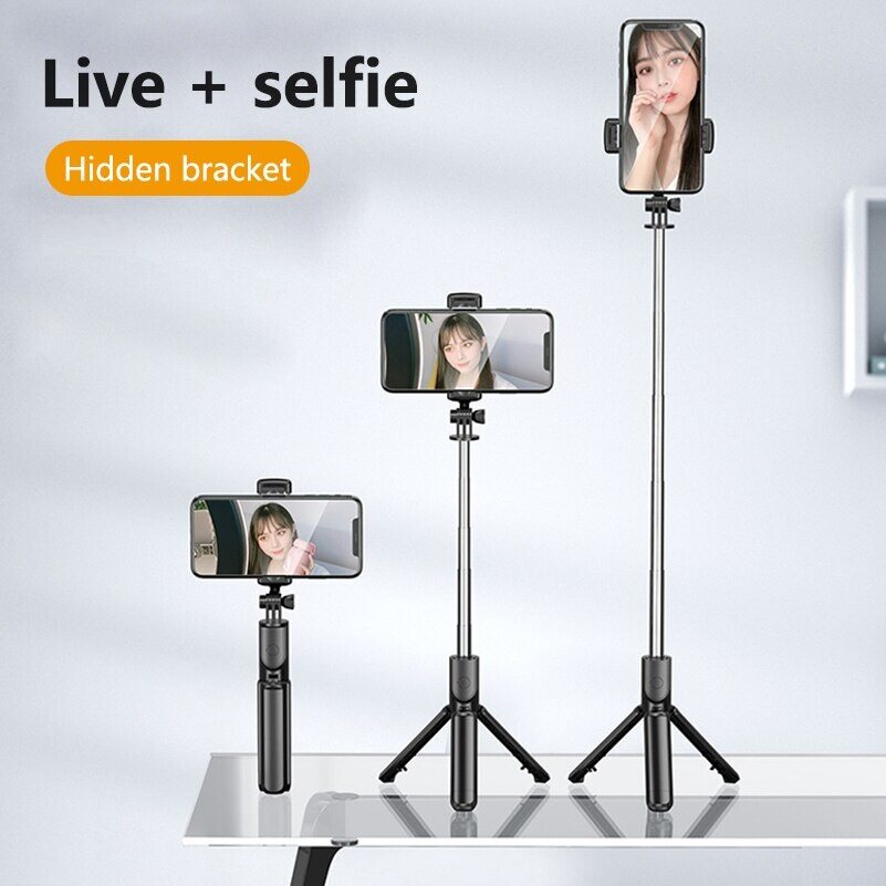 Bluetooth Selfie Stick With LED Light Monopod Tripod Stand For Phone With Remote Control Shutter