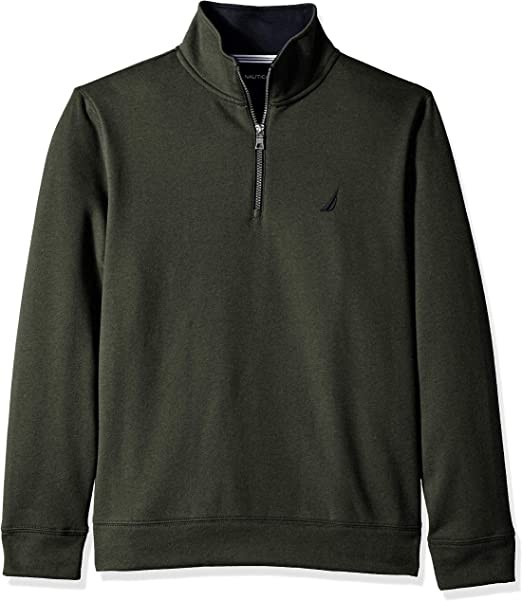Nautica Men's Solid 1/4 Zip Fleece Sweatshirt