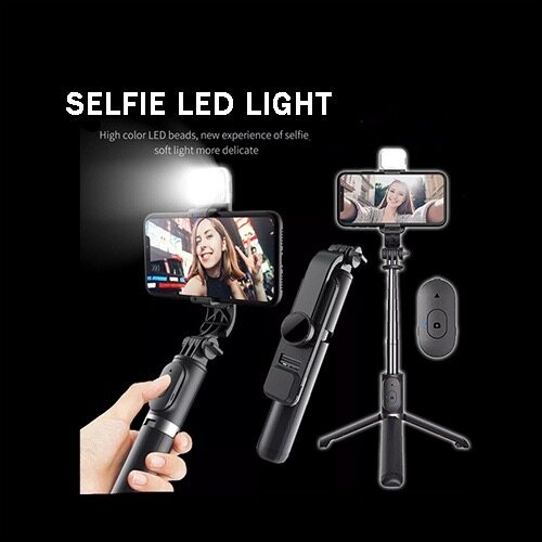 Monopod Selfie Stick With Fill Light Wireless Bluetooth Extendable Foldable Tripod Stand live Streaming Mobile Phone Holder With Shutter