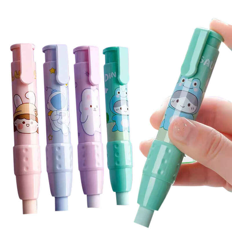 Wholesale Push-type Eraser For Primary School Students Kindergarten Children Cute Cartoon Push-type Pen Eraser