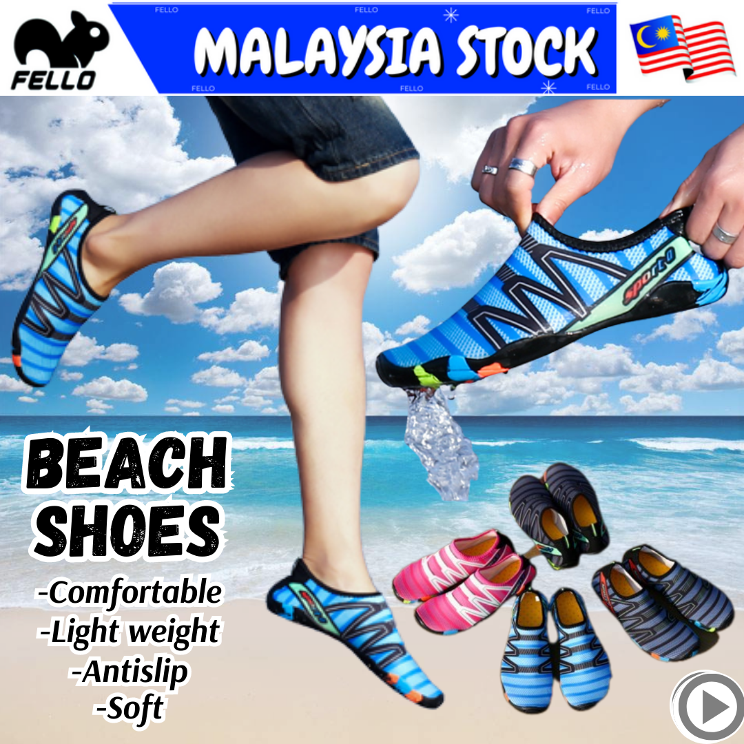 ??KL STOCK Unisex Premium Thick Unisex AntiSlip Water Sport Getah Diving Shoes Swimming Beach Cycling Snorkeling Outdoor Kasut Pantai