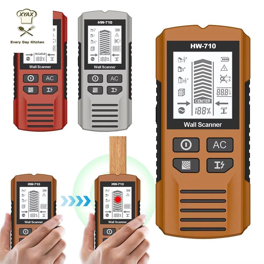 XYAX(XUNJIE) 6-in-1 Stud Finder Accurately Locate High Accuracy Handheld Metal Detector Durable Efficiently Setect AC Cable Wires Depth Tracker Home Improvement