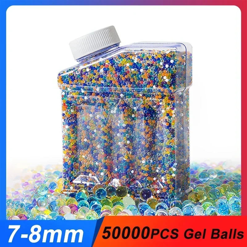 7-8mm Water Ball Gel Crystal Bubble Water Beads Refill Ammo Non-Toxic Gel Balls for Splatter Balls Blaster Kids Toy Growing Water Balls
