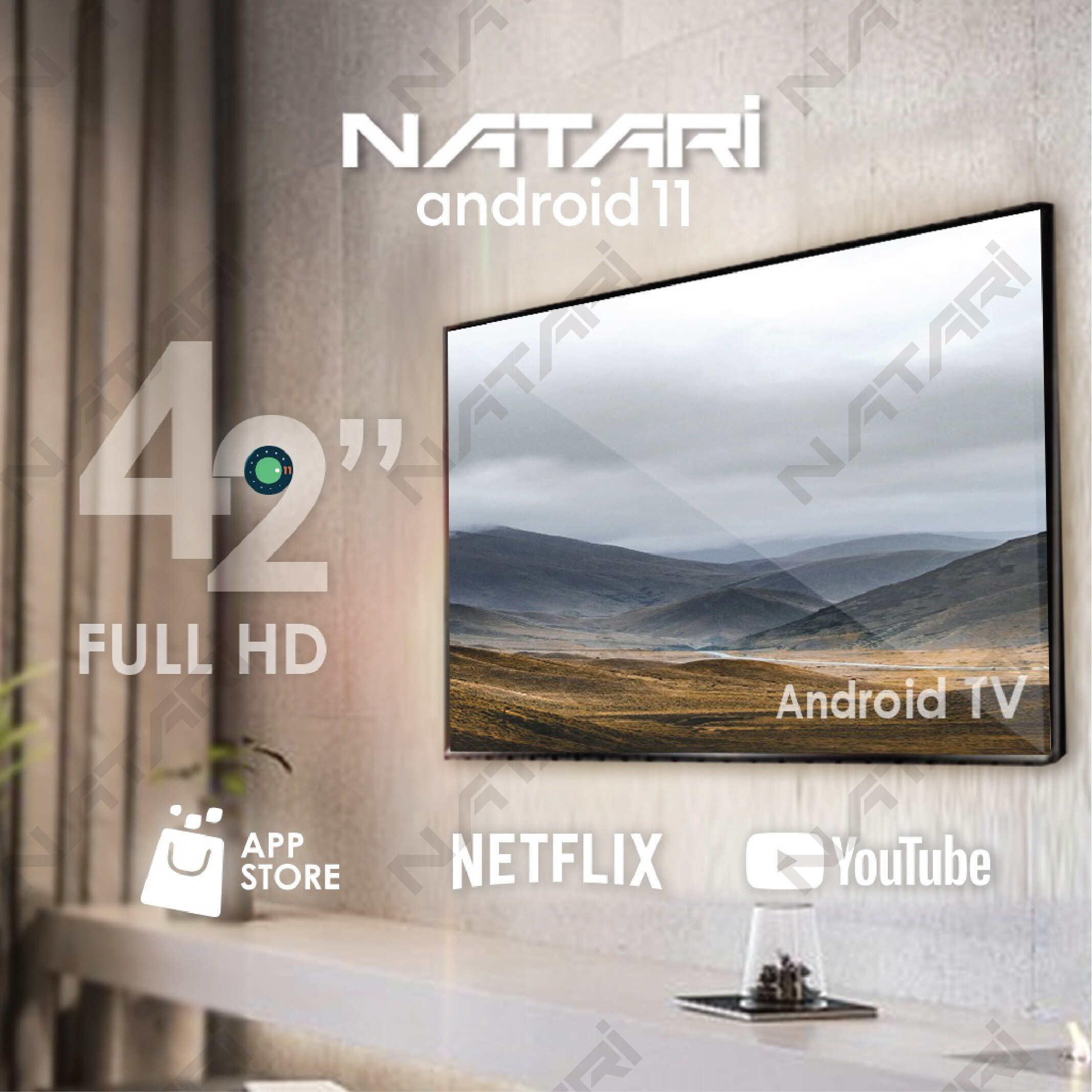 Natari TV 42 Inch / 40 Inch / 32 Inch Smart Android 11.0 Led TV 32" / 40" / 42" Television