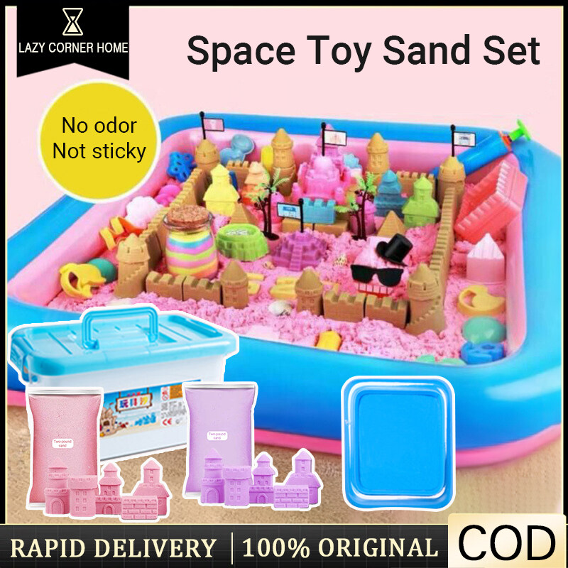 DIY Play Sand Set 39 PCS 1kg Kids Educational Toy Dynamic Sand Castle Play Tools Kids Pretend Beach Pasir Kids Toy for Boy and Girl