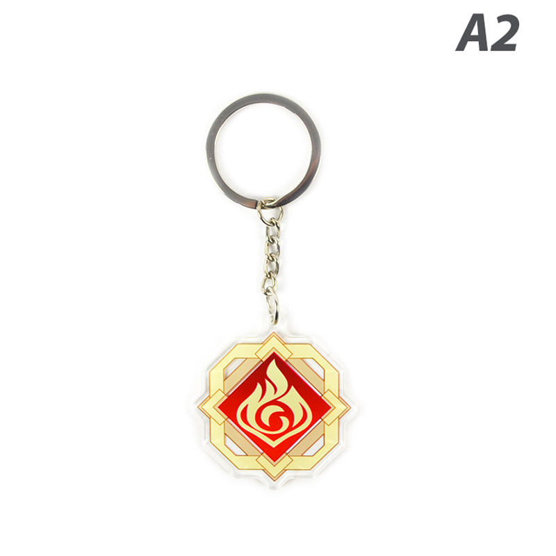 Lasle Anime Keychain Genshin Impact Element Vision God's Eye Liyue Harbor Bag Pendant